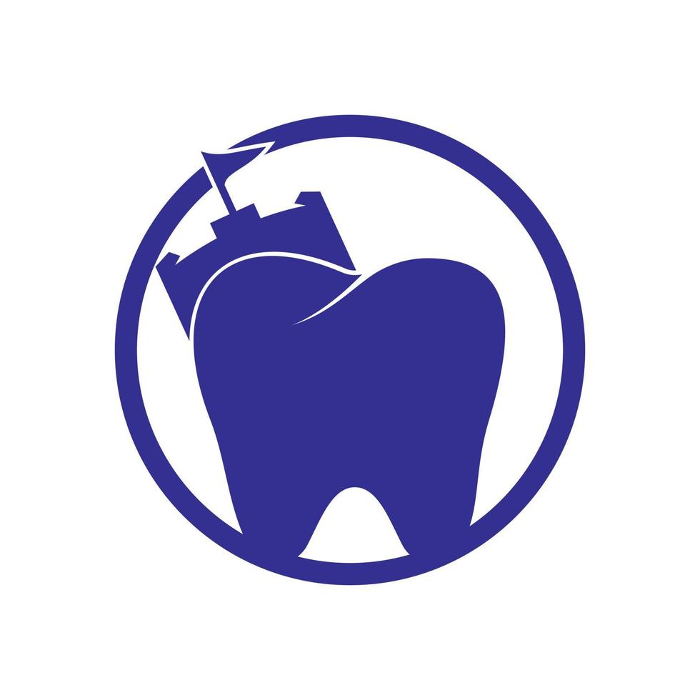 diseño del logotipo del vector del fuerte del dentista.