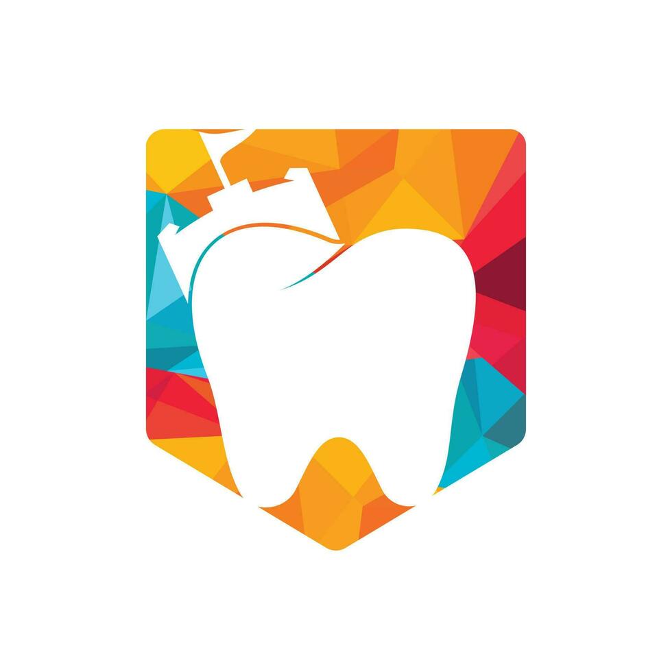 diseño del logotipo del vector del fuerte del dentista.