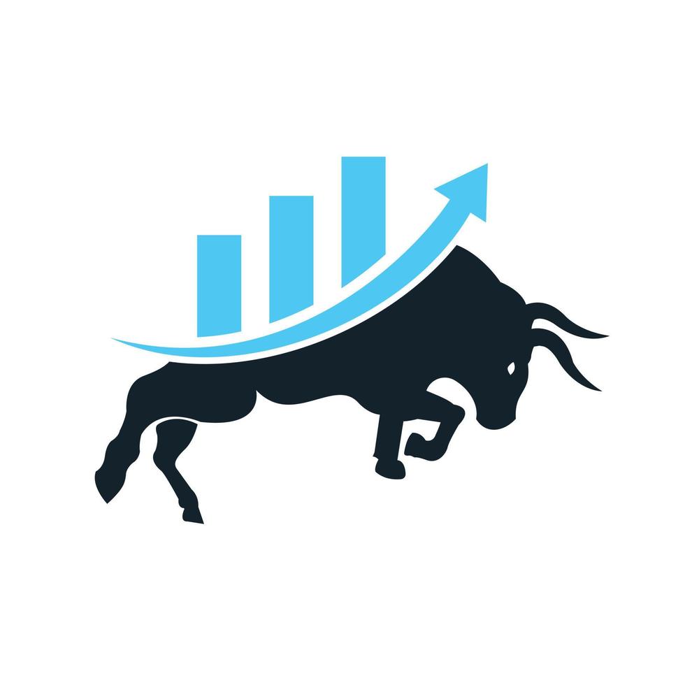 diseño del logo del toro financiero. gráfico de toros comerciales, logotipo de finanzas. vector