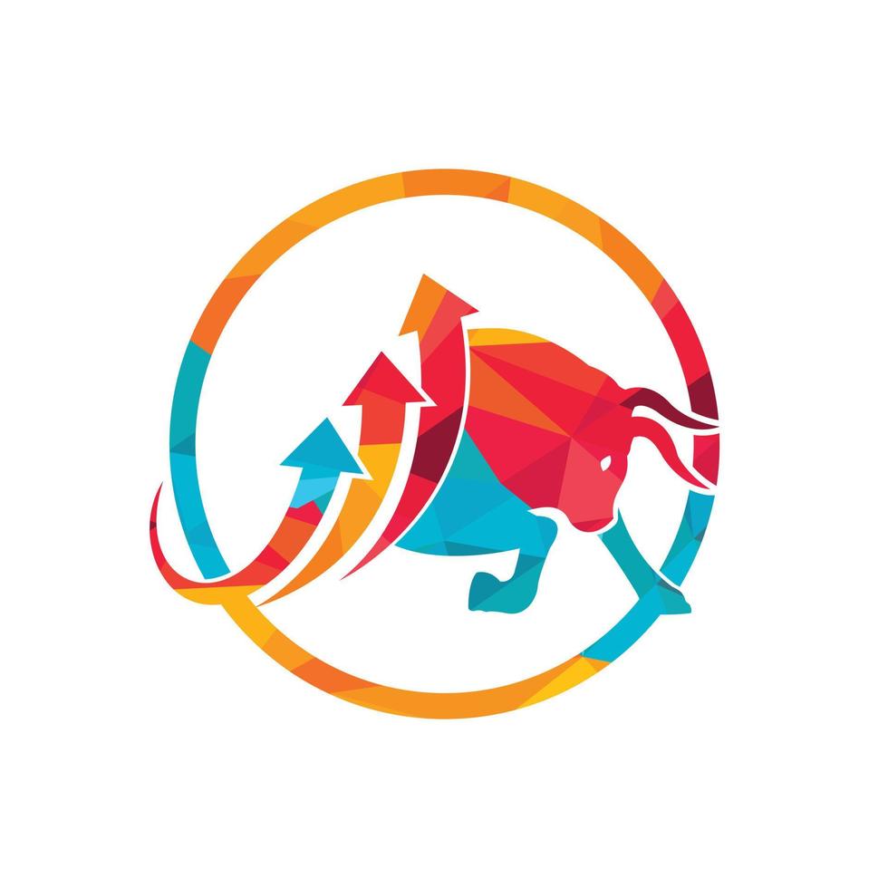 Financial bull logo design. Trade Bull Chart, finance logo. vector