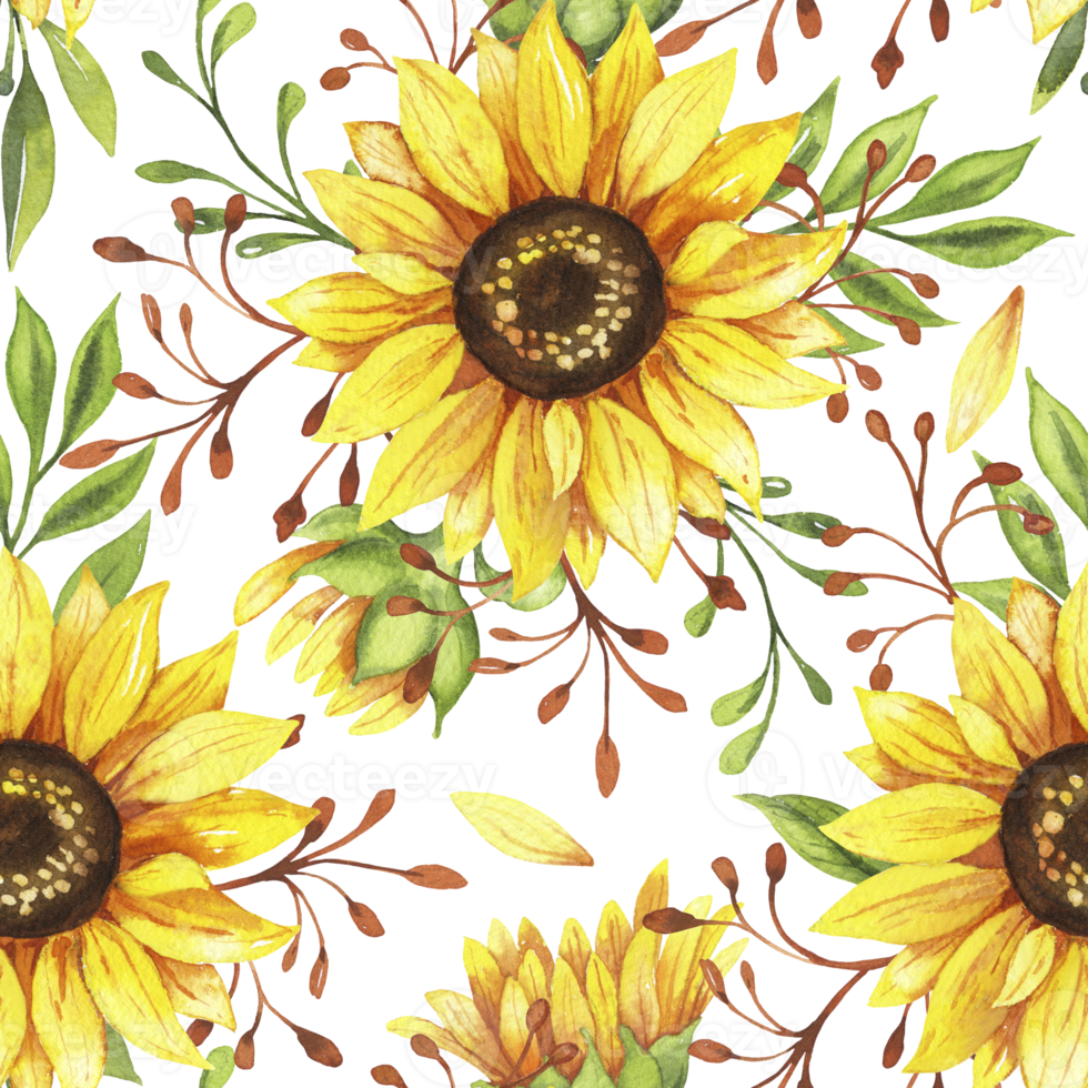 sunflowers seamless  pattern png