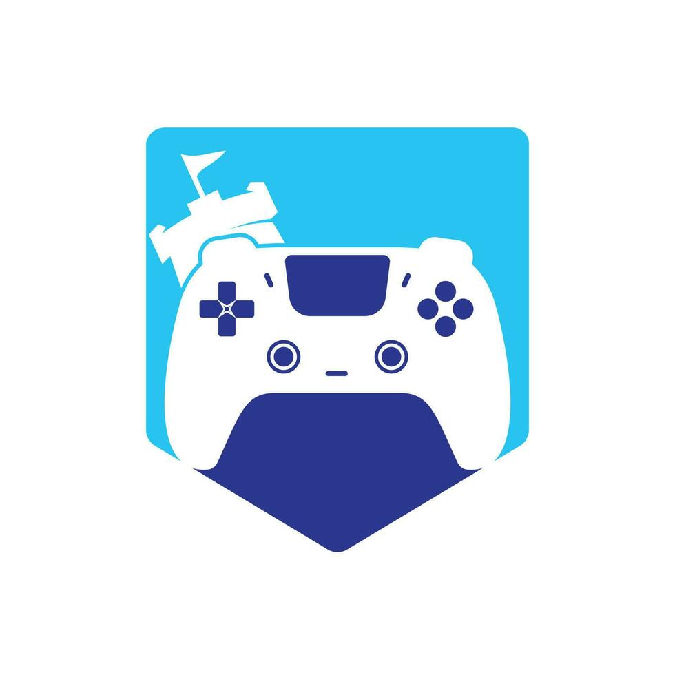 Game king vector logo design. Game console and fort icon vector design.