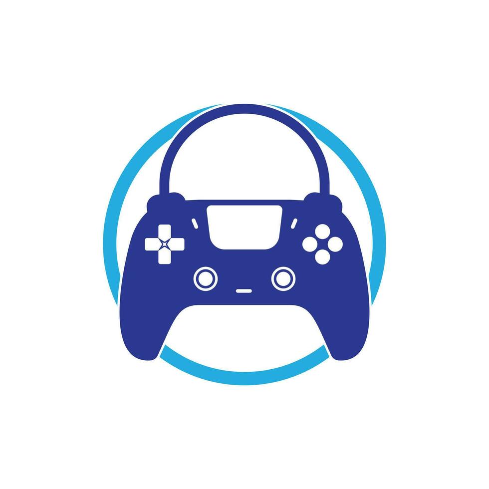 Game shop vector logo. design. Shopping bag combination joystick icon vector design.
