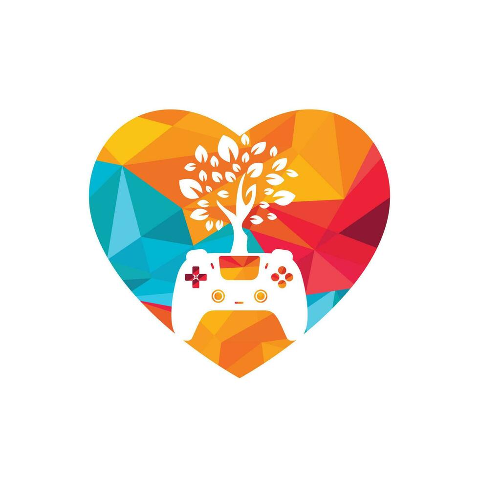 Eco game vector logo design. Green gamepad fresh leaf nature logo design.