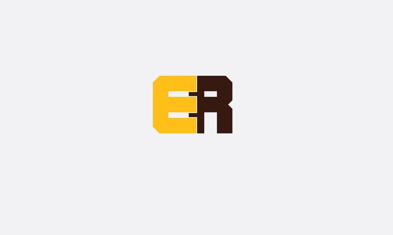 Alphabet letters Initials Monogram logo ER, RE, E and R vector