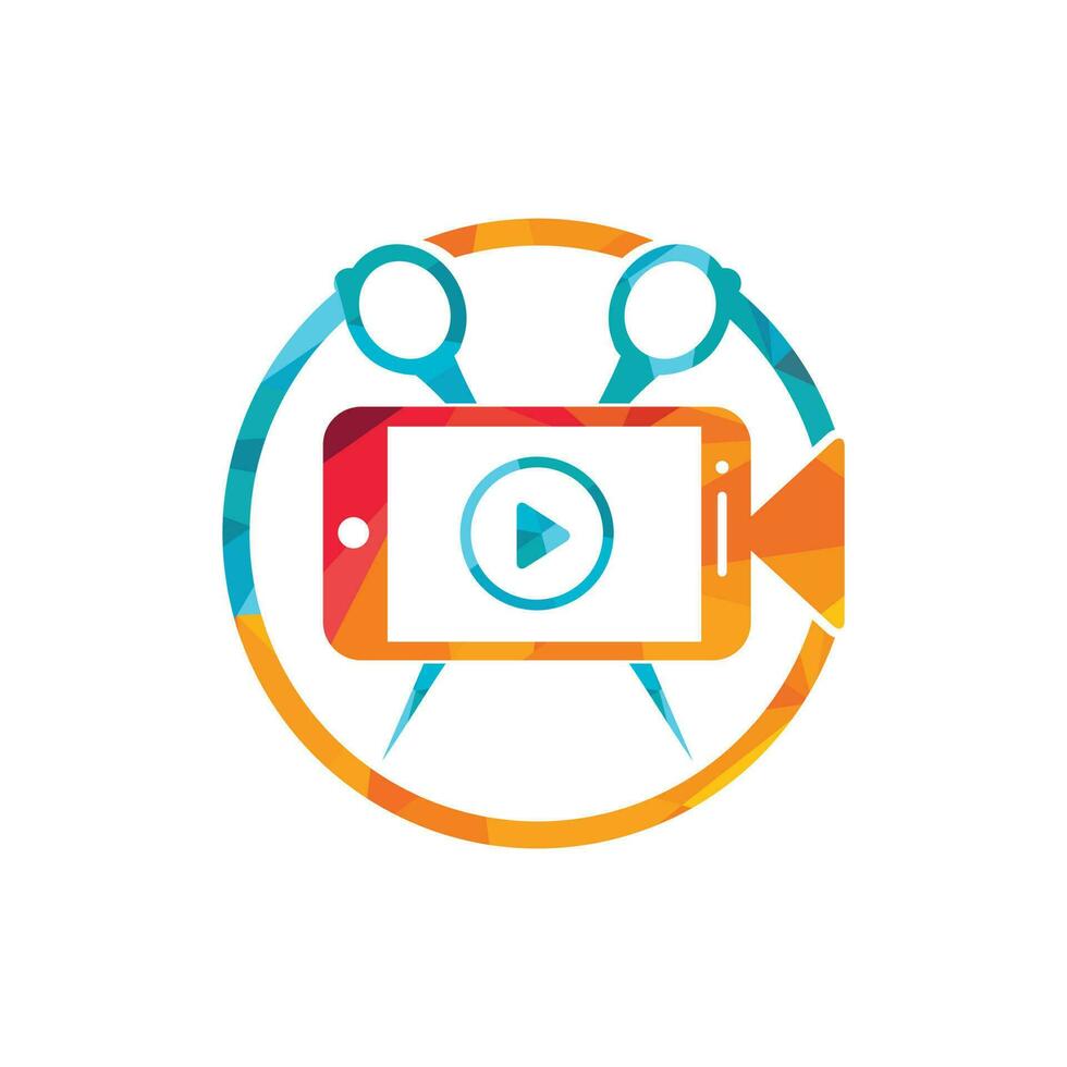 Movie film editor vector logo design. Video editing logo concept