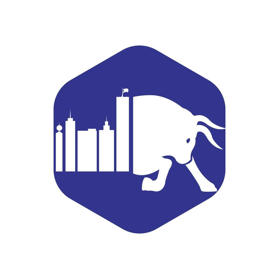 City bull vector logo design.