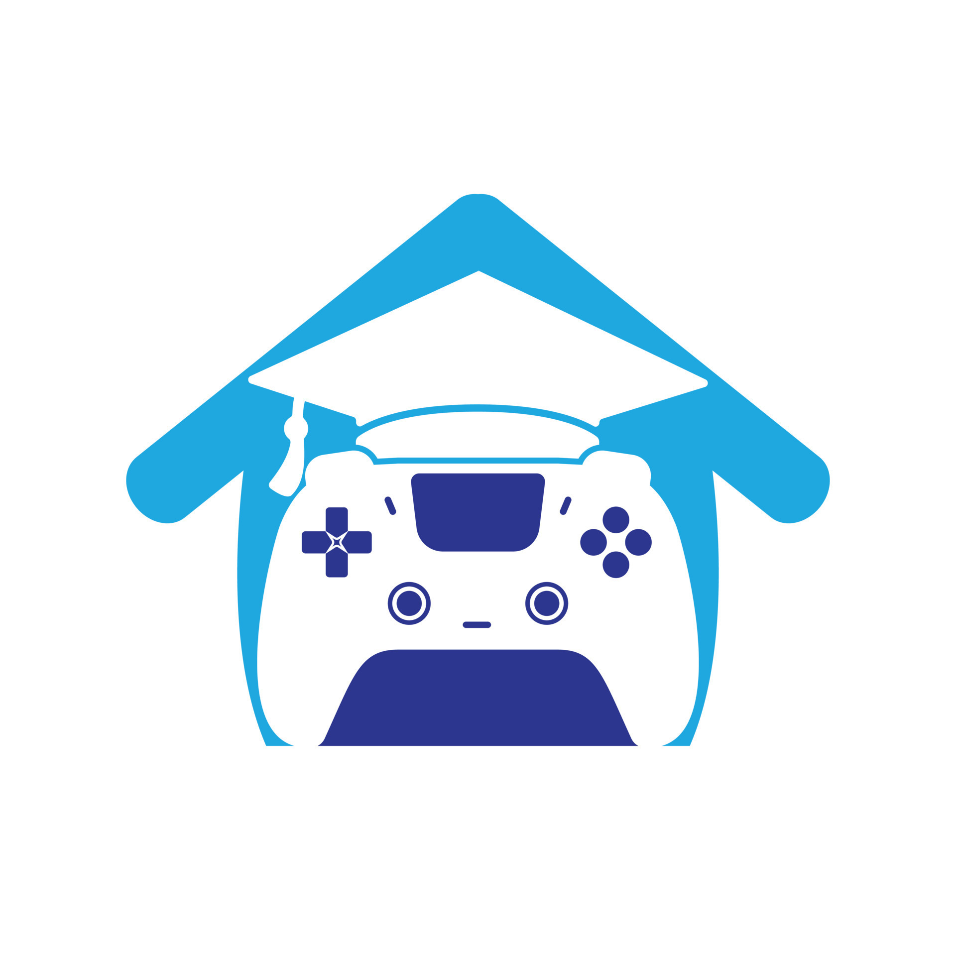 Game Education Vector Logo Design Game Console With Graduation Cap Icon Design Vector Art At Vecteezy