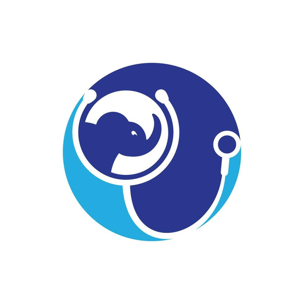 Elephant health and clinic vector logo design template.