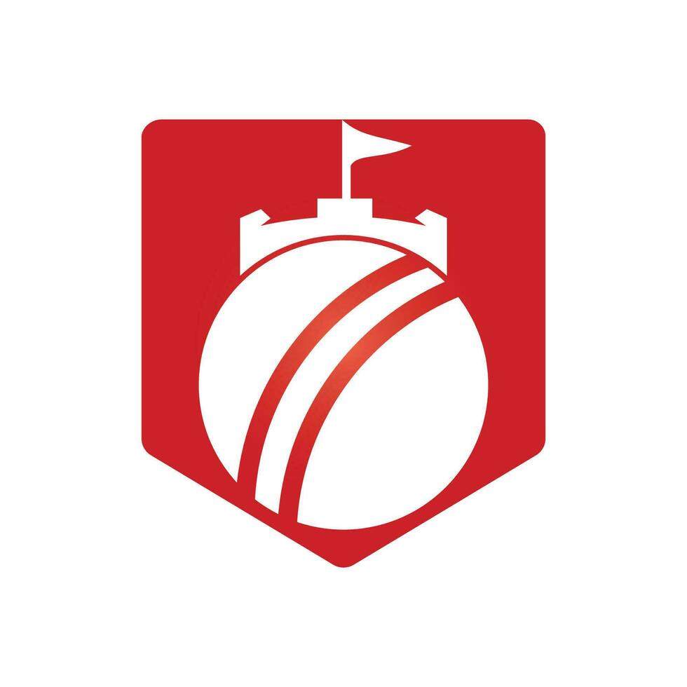 Cricket ball with fort icon design. vector