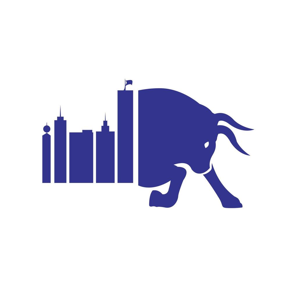City bull vector logo design.