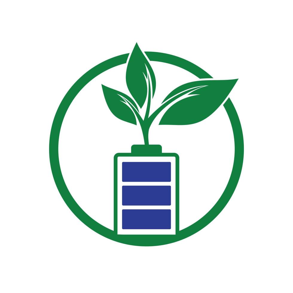 Eco nature and battery logo template design illustration design. vector