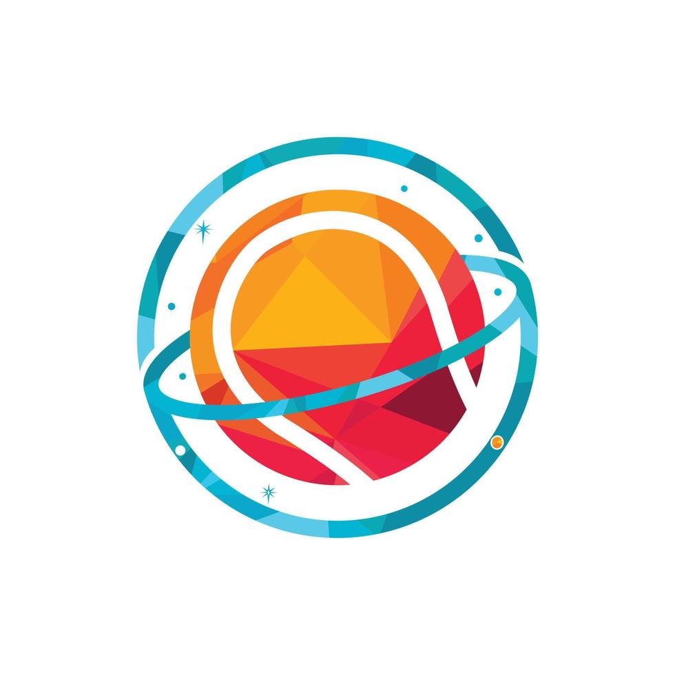 Tennis planet vector logo design. Unique tennis logotype design template.