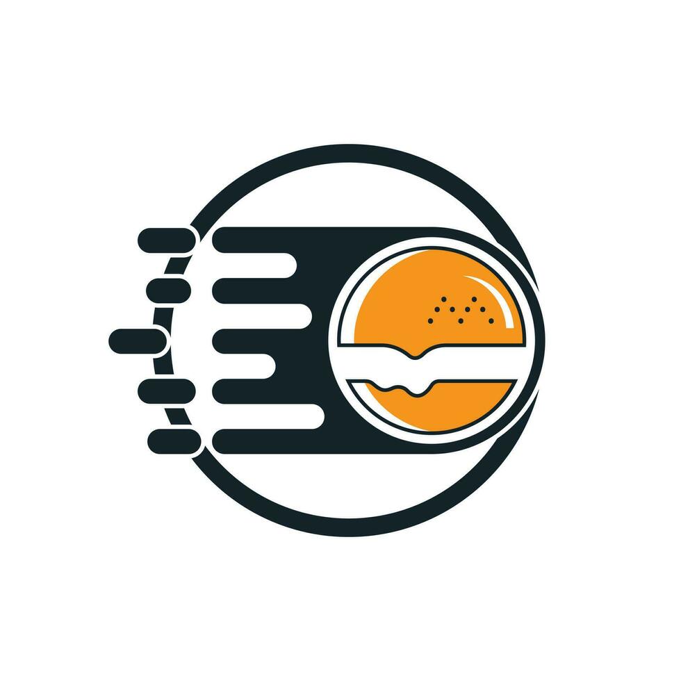 Burger delivery service vector logo design template. Fast burger logo concept.