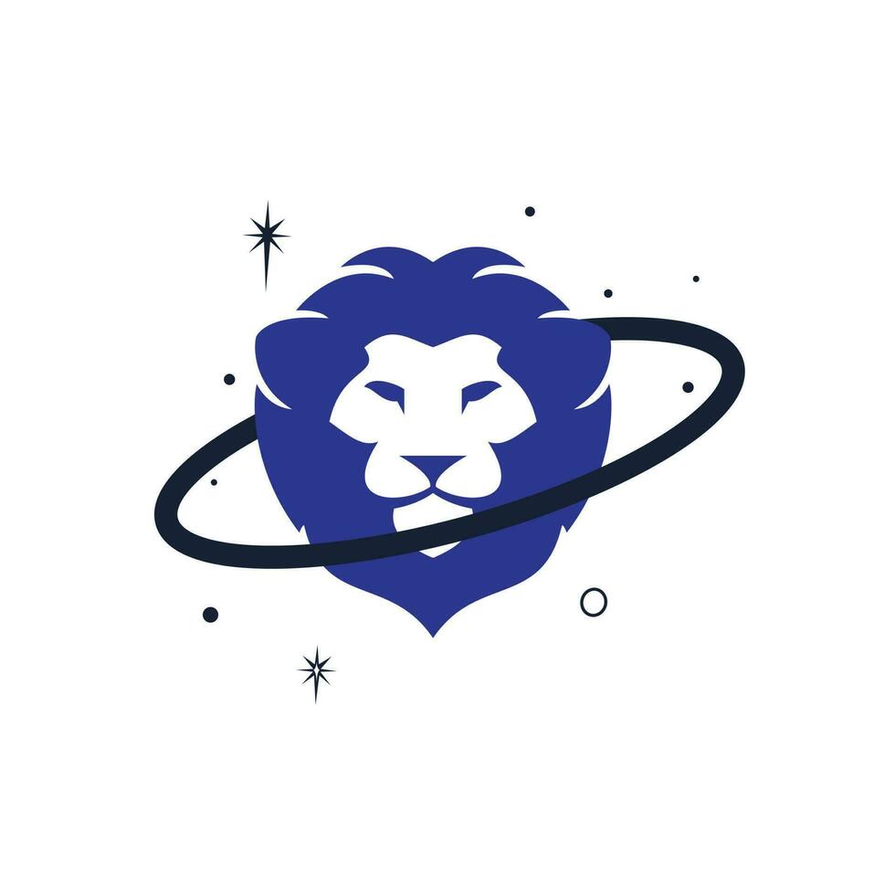 Lion planet vector logo design template.