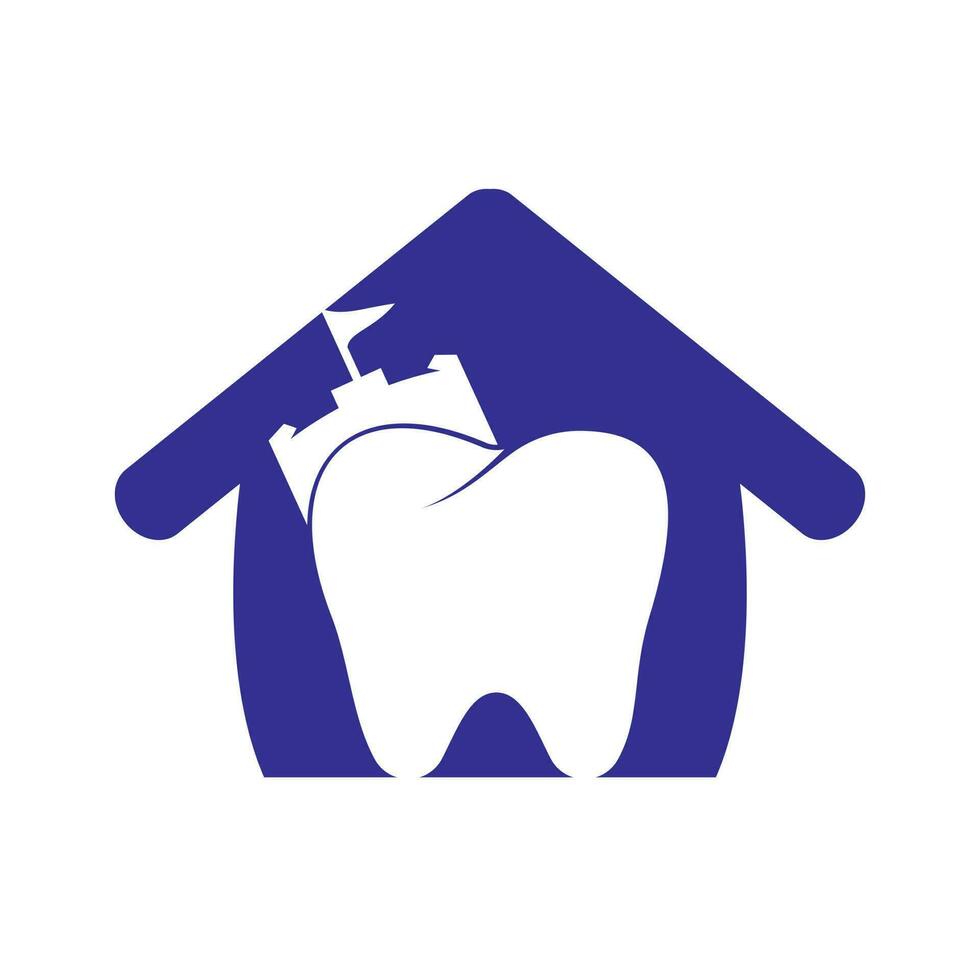 Dentist fort vector logo design.