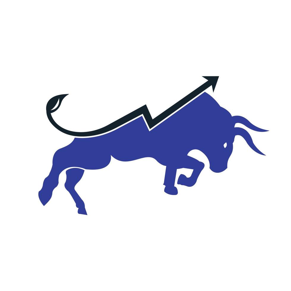 diseño del logo del toro financiero. gráfico de toros comerciales, logotipo de finanzas. vector