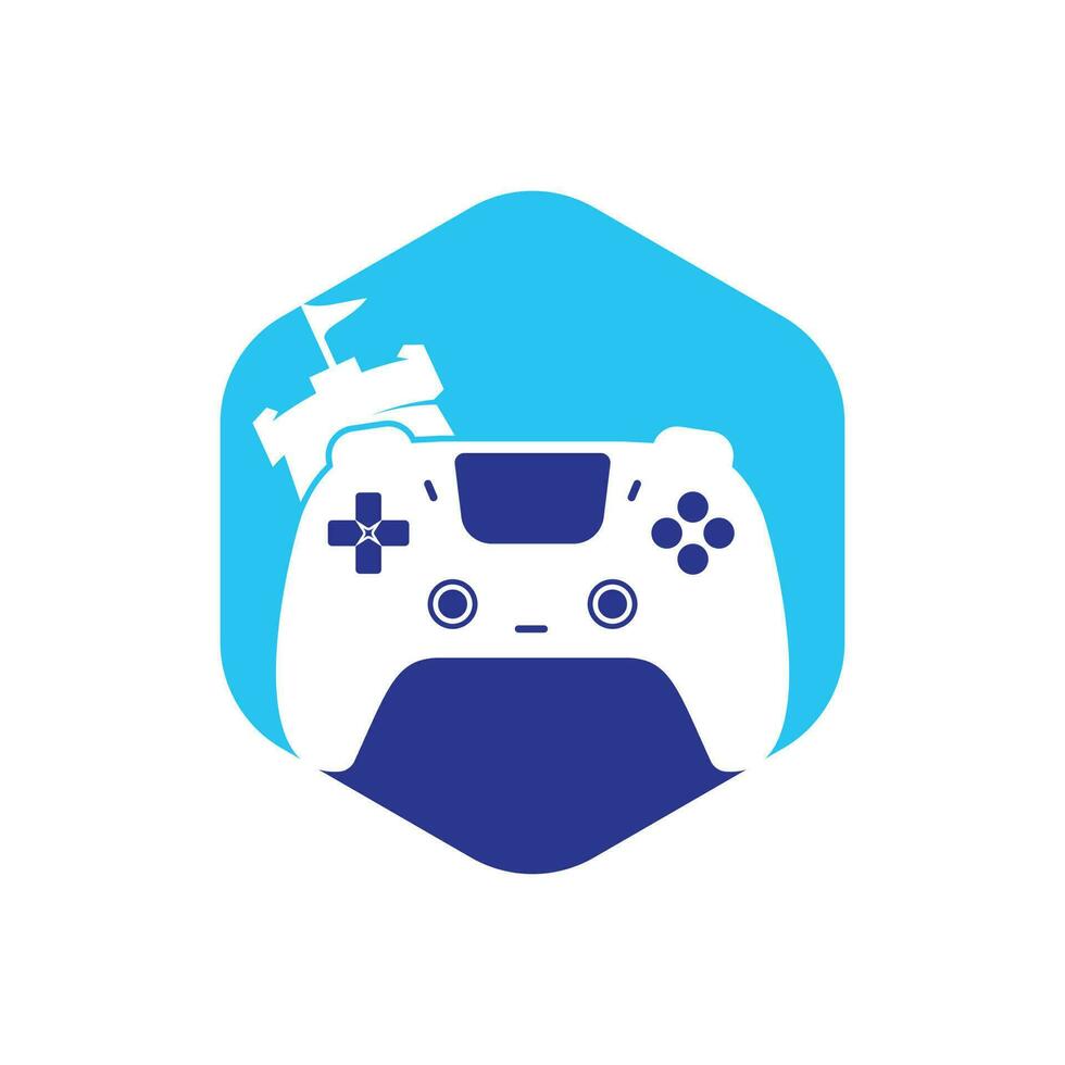 Game king vector logo design. Game console and fort icon vector design.