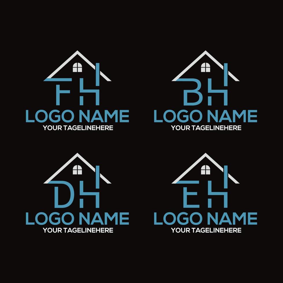 Creative letters of B H EH DH FH in vector for construction, home, real estate, building, property..eps