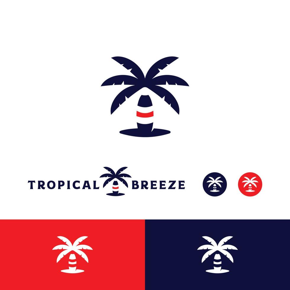 vector de diseño de palmera moderna brisa tropical