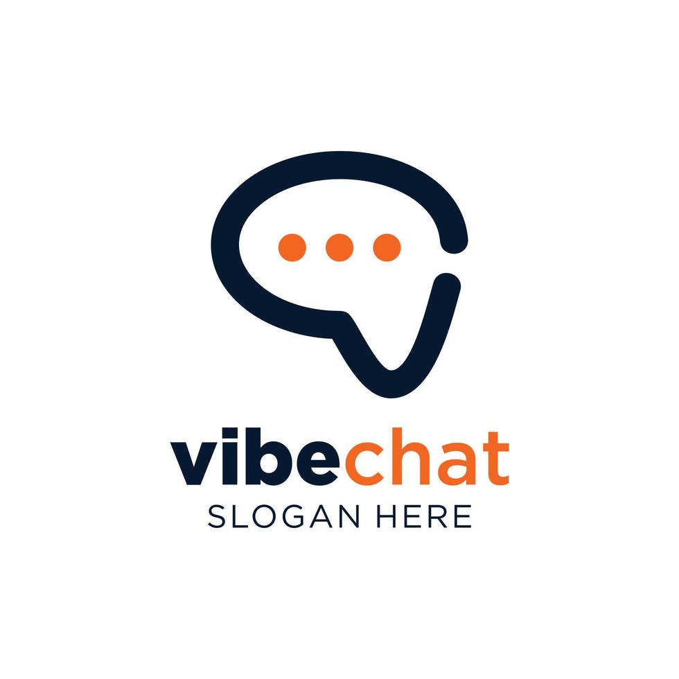 logotipo moderno de la aplicación de chat vibe chat vector