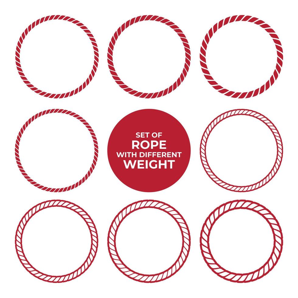 set of rope with different weight and offset for nautical logo vector