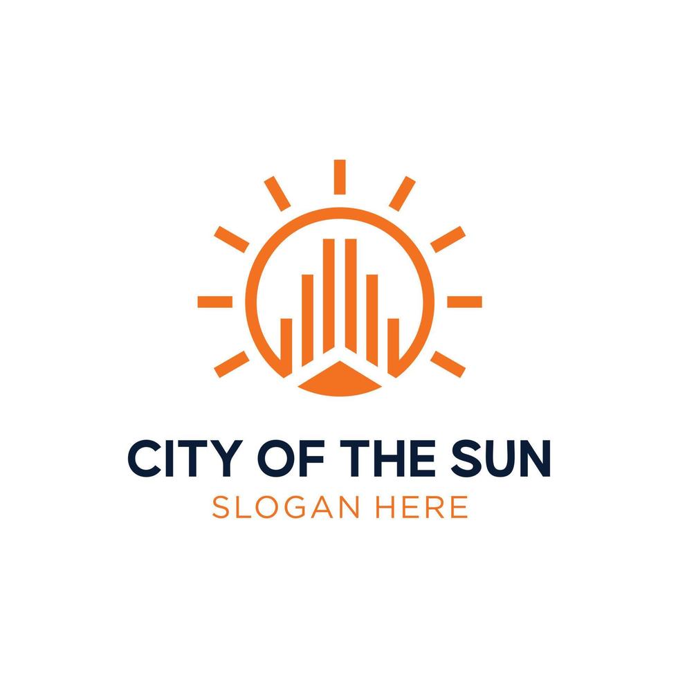 minimalist and luxury logo concept for city of the sun vector