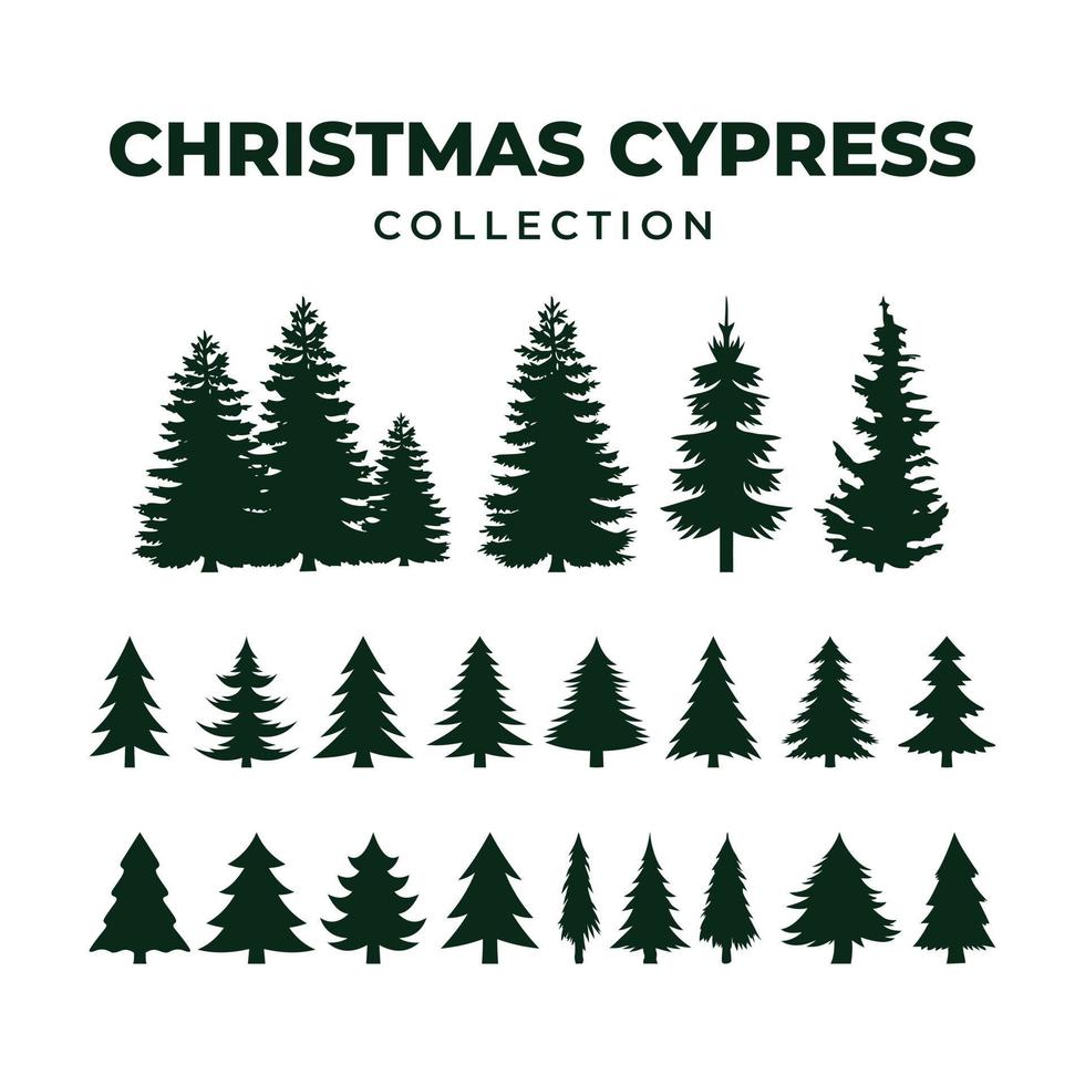 Set of christmas tree or christmas cypress vector