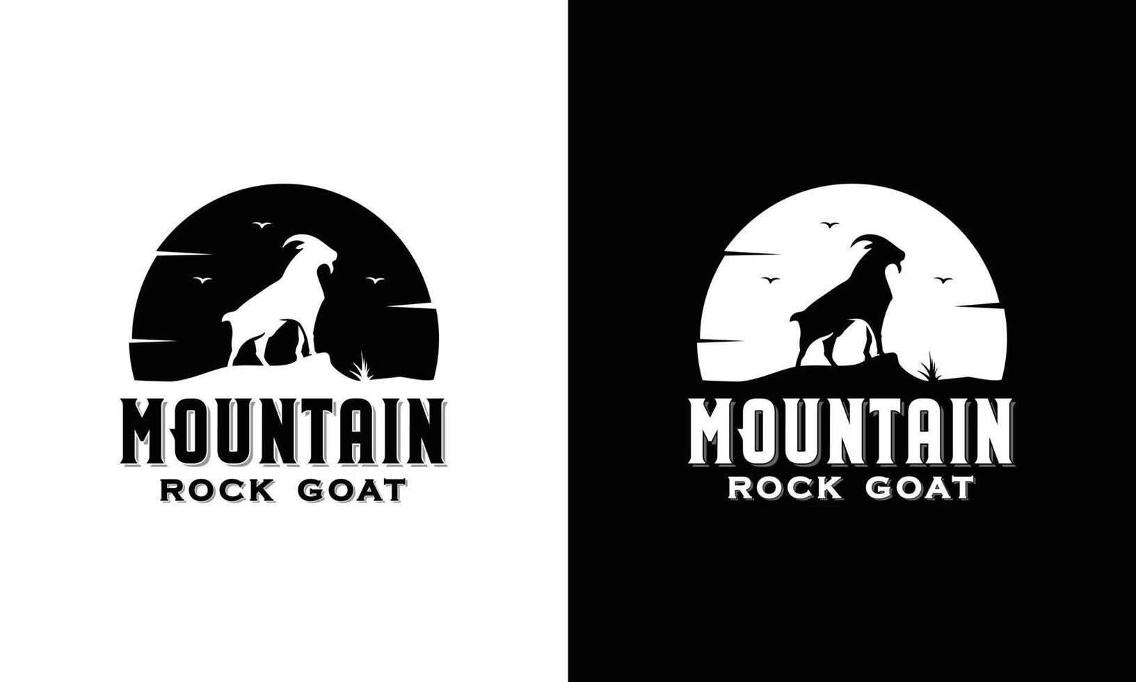 majestic mountain rock goat standing silhouette vector