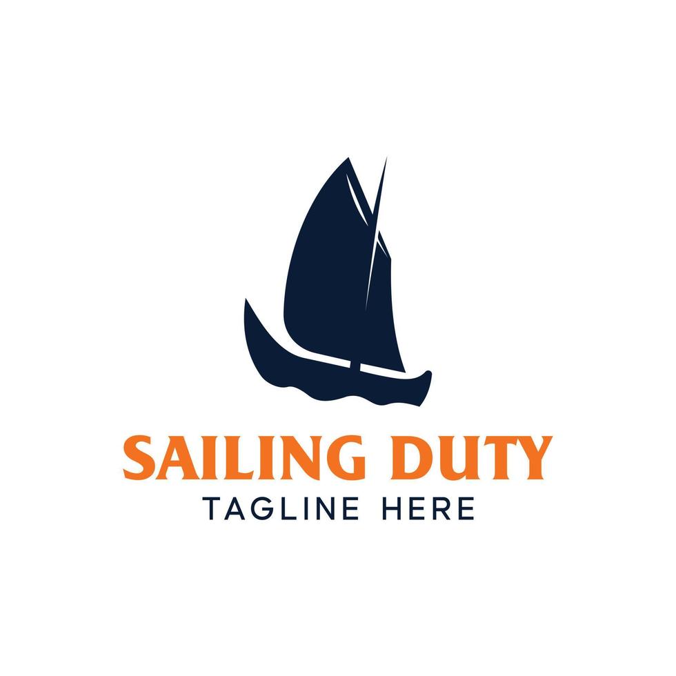 minimalist logo design for sailing company vector