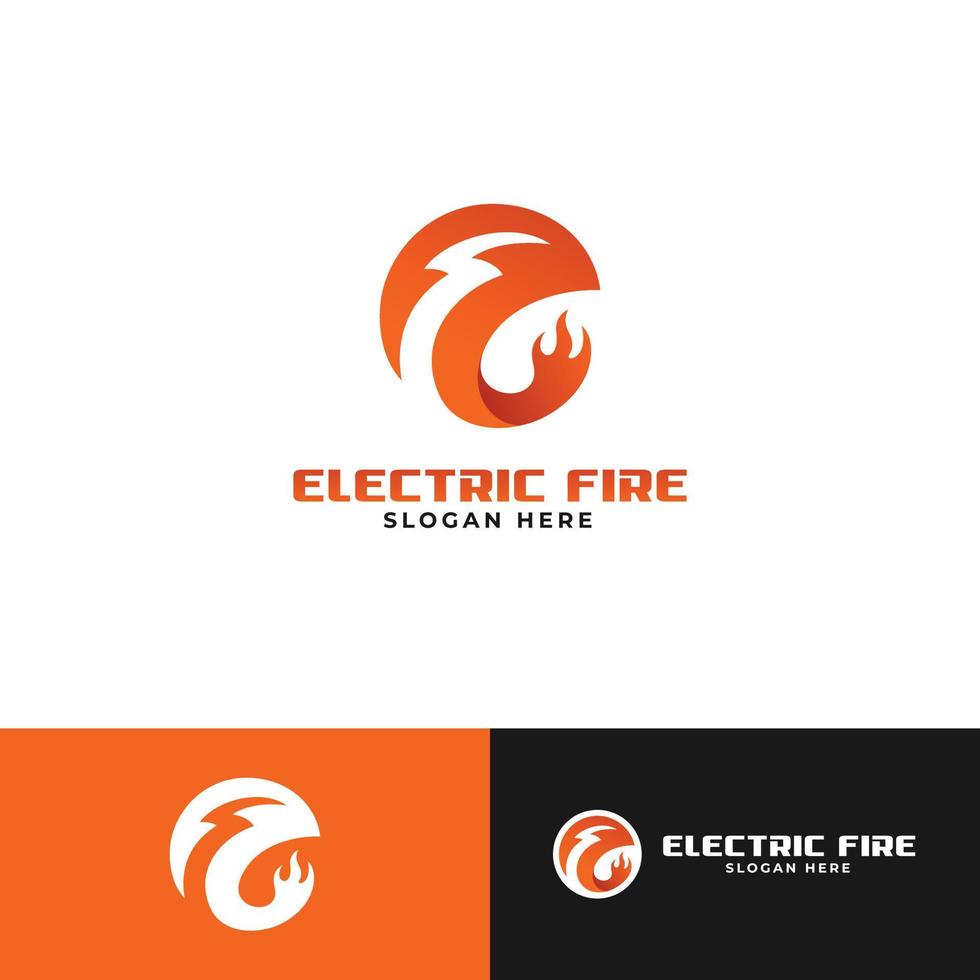 modern logo for electric fire prevention company vector