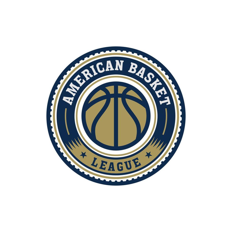 round badge of american basket league suit for basketball team or league vector