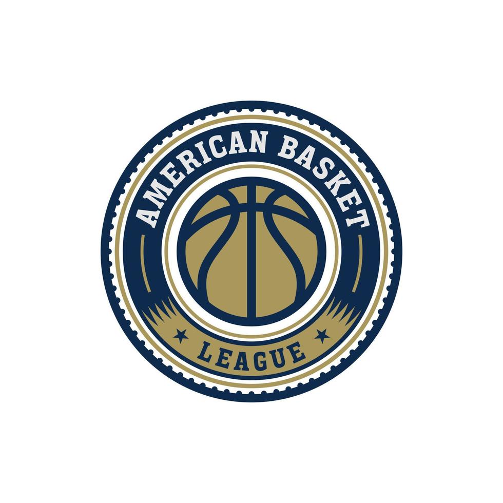 round badge of american basket league suit for basketball team or league vector