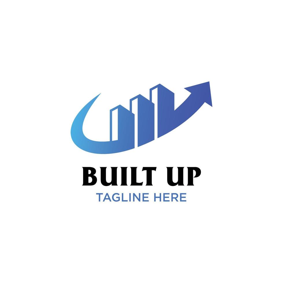 sleek concept design for built up rising diagram vector
