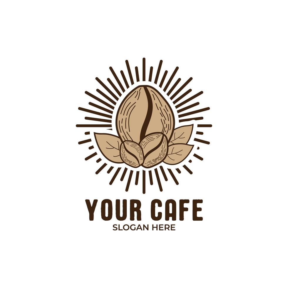 vintage coffe cafetaria premium logo vector