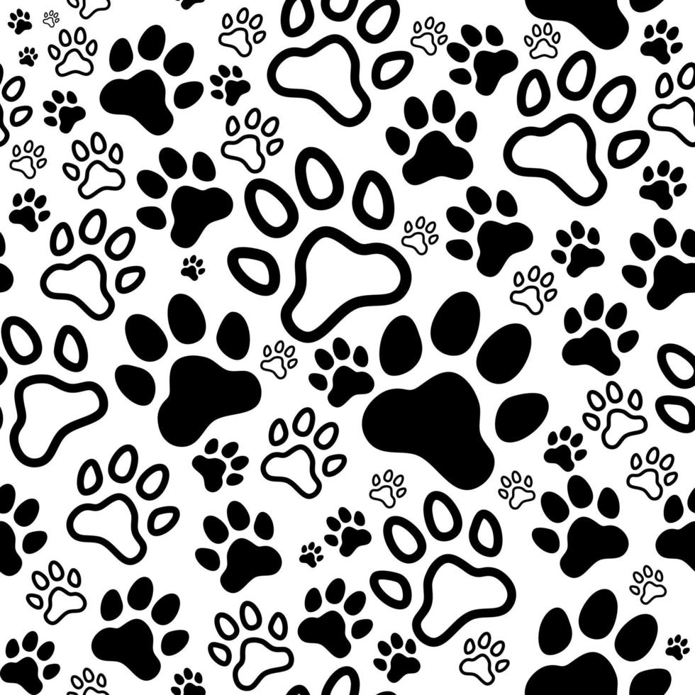 Vector seamless pattern with cat or dog footprints. Can be used for wallpaper, web page background, surface textures.