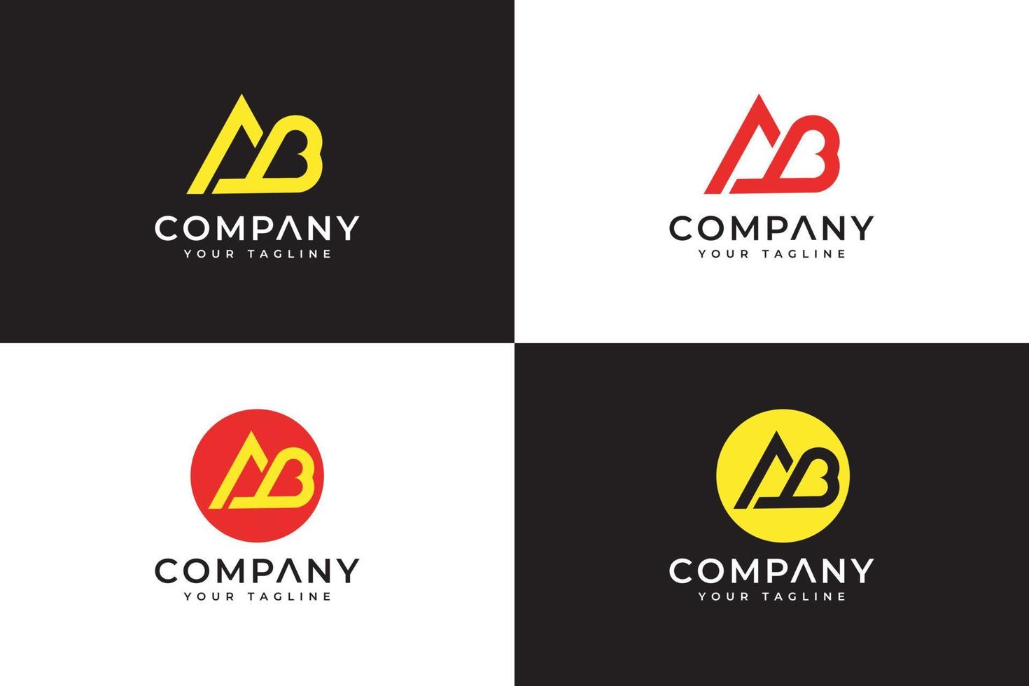 Creative monogram letter ab logo design vector