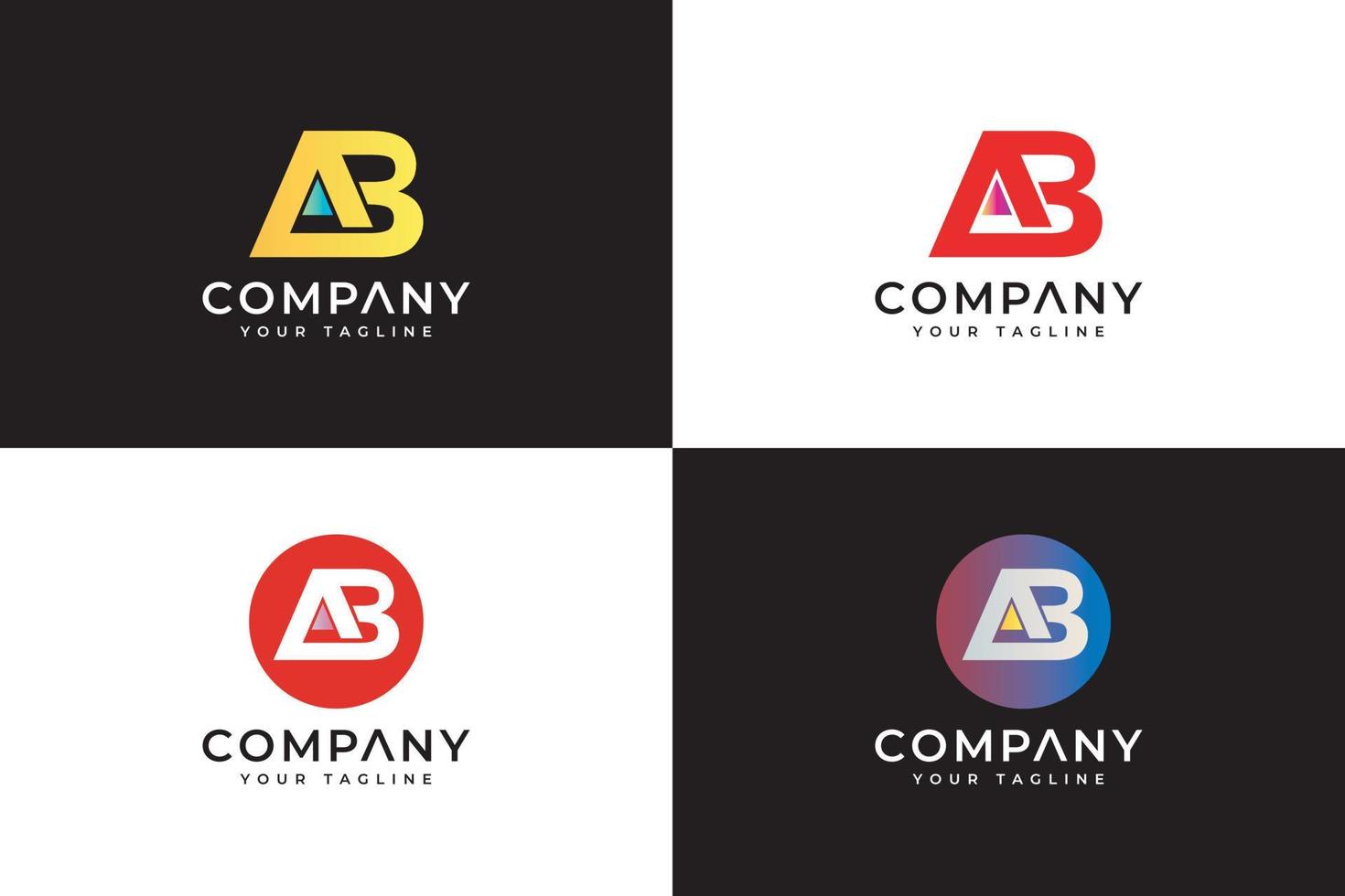 Creative monogram letter ab or ba logo template vector