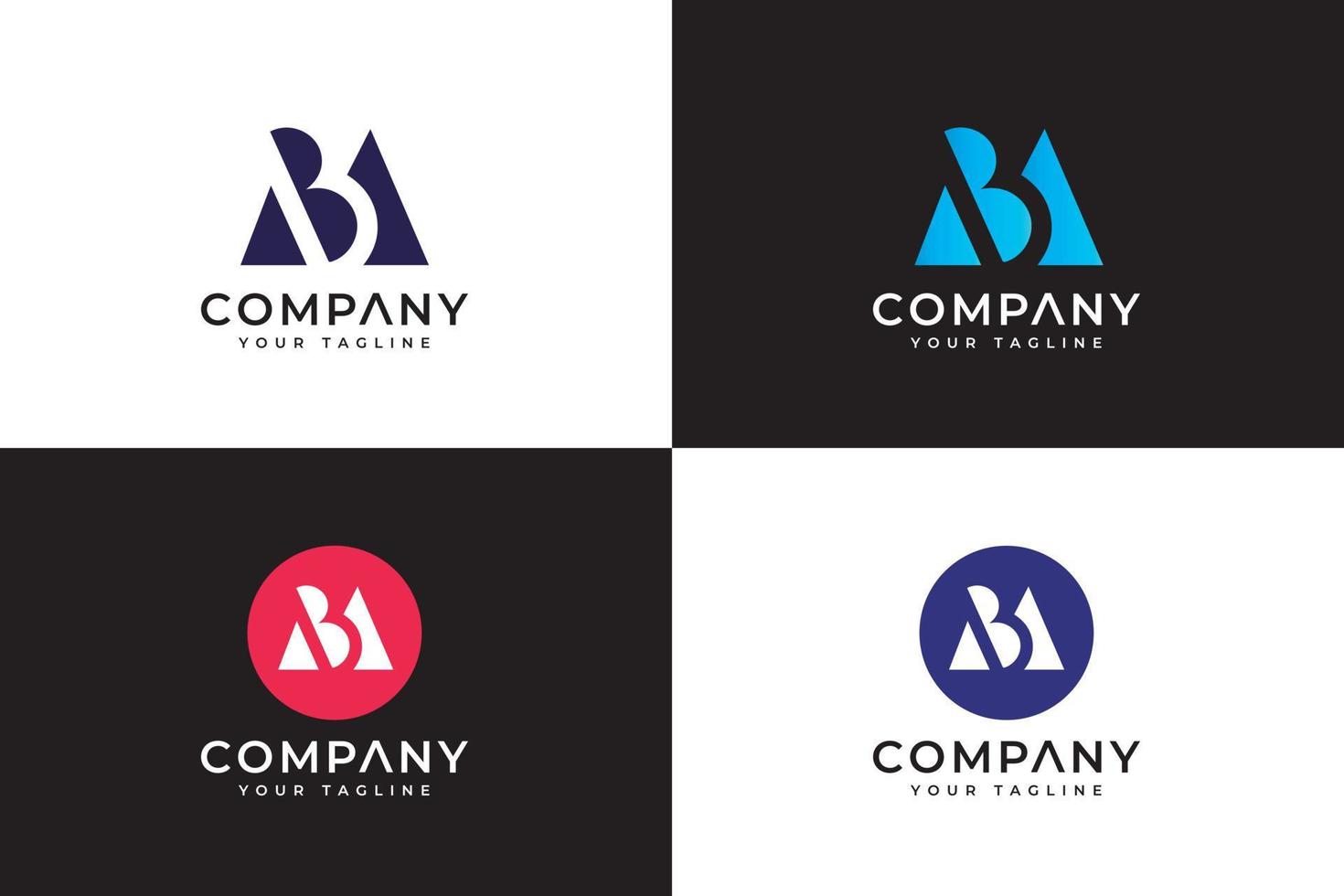 Modern letter ab logo template vector