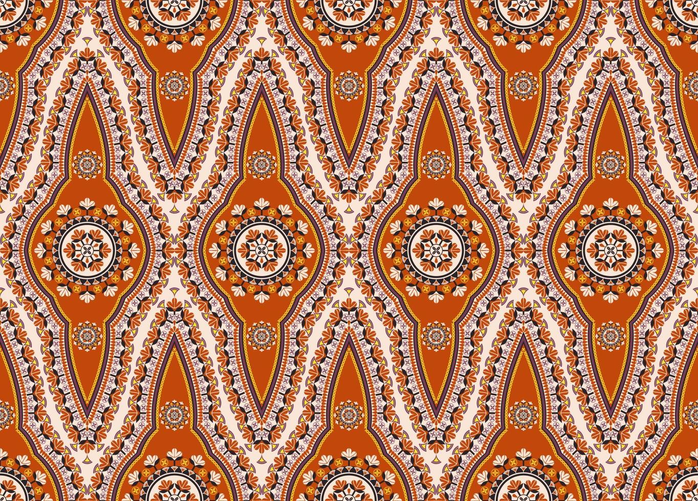 étnico africano occidental dashiki colorido forma floral abstracta sin costuras patrón de fondo. uso para telas, textiles, elementos de decoración de interiores, tapicería, envoltura. vector