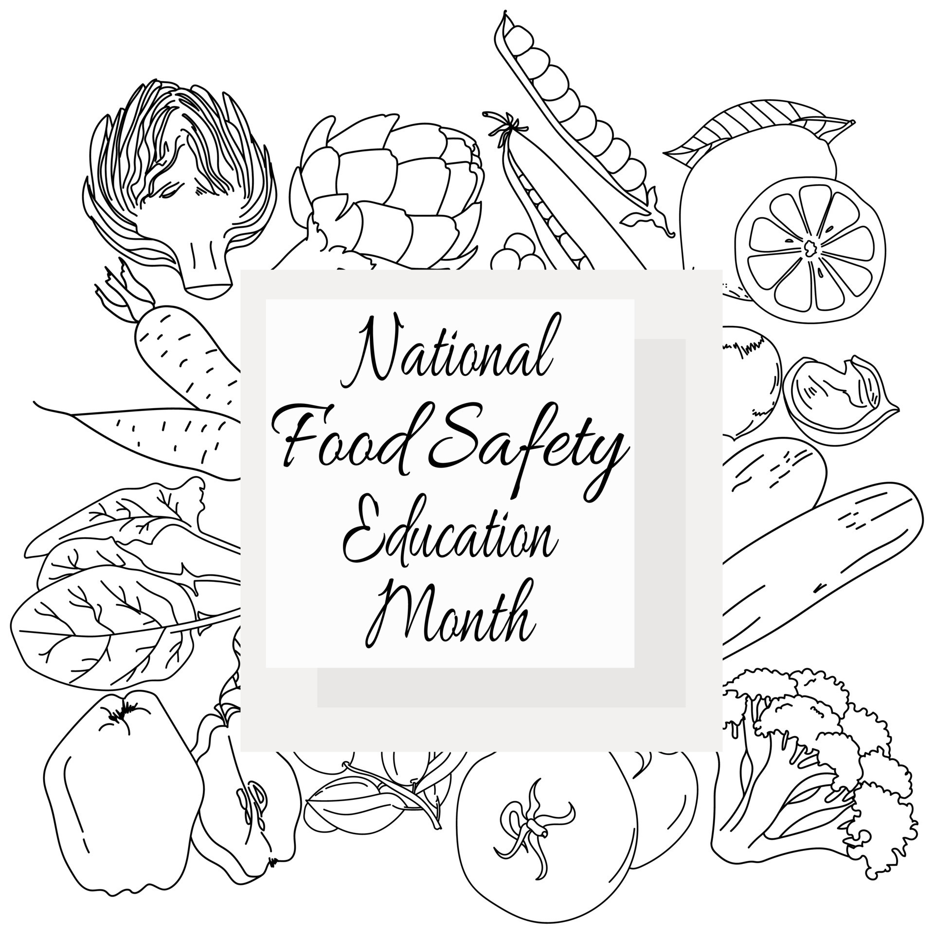 National Food Safety Education Month, banner with decorative frame from