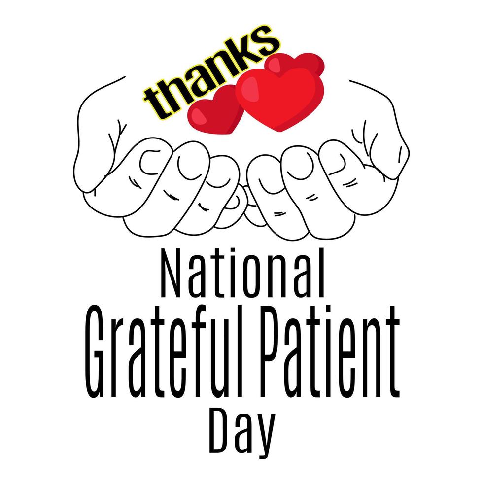 National Grateful Patient Day, idea for a postcard or a banner with