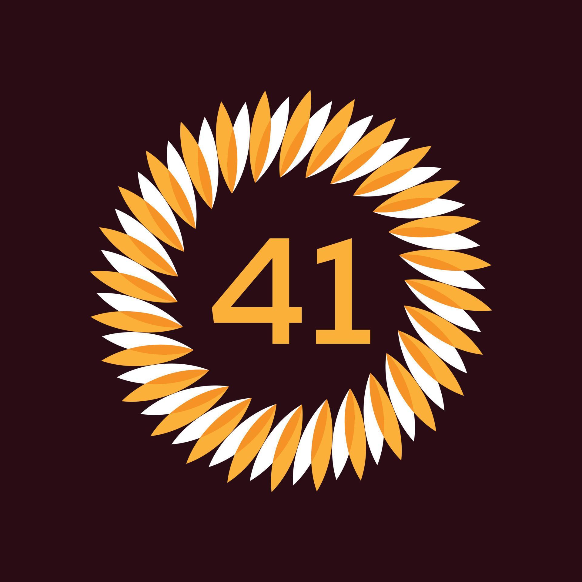 number-41-initial-logo-template-digit-with-floral-frame-10952435