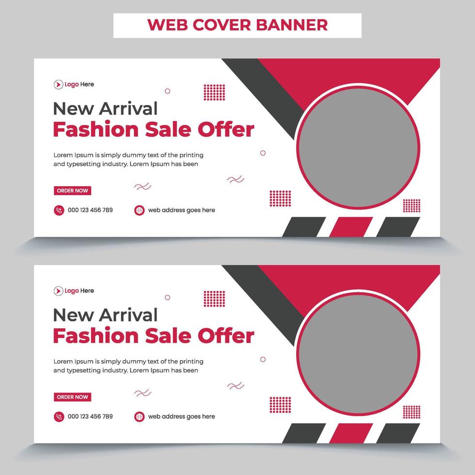 Fashion sale offer new arrival web cover banner vector