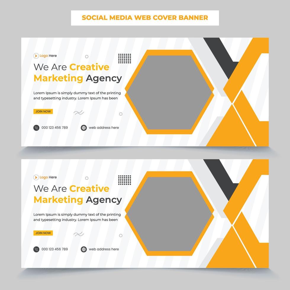 Creative Digital marketing agency web cover banner vector