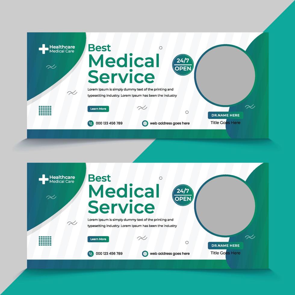 banner de portada web de servicio de atención médica médica vector