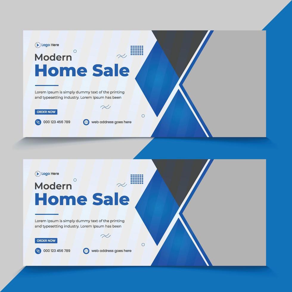 Real Estate Home sale web cover banner vector