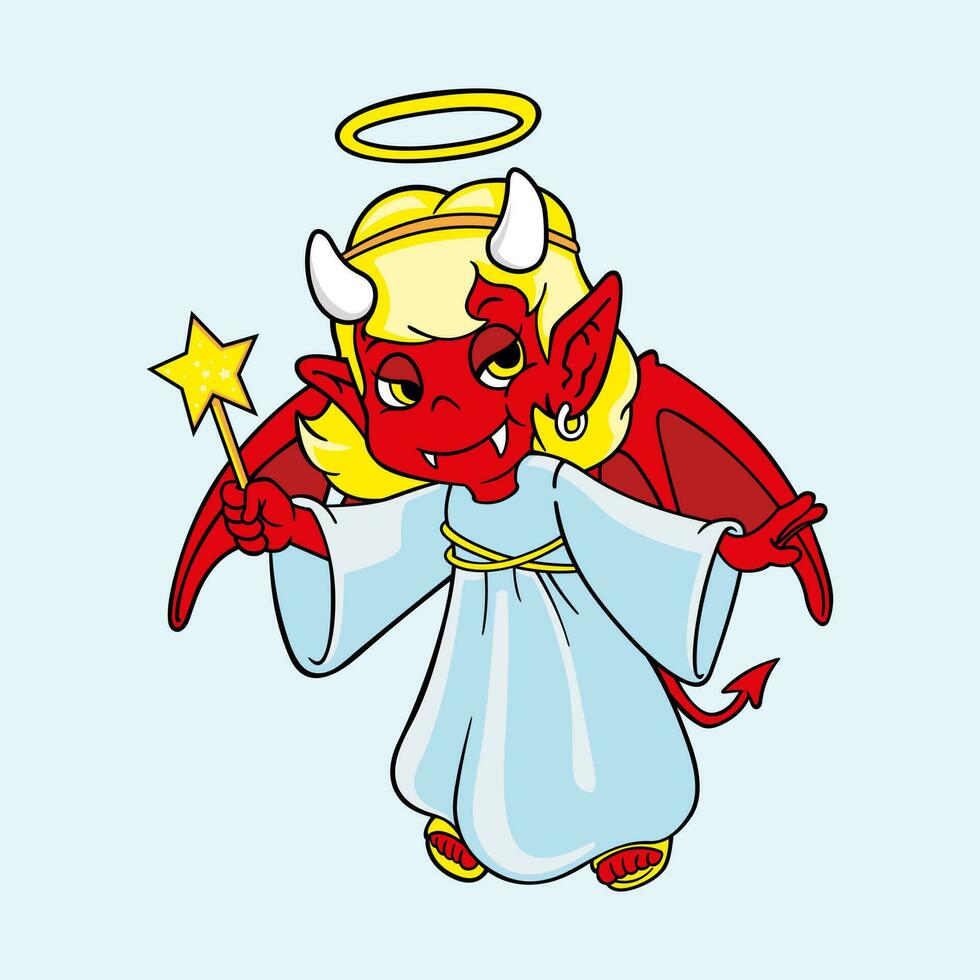 Angel evil Design Stock Life is a balance in terms of good and bad vector