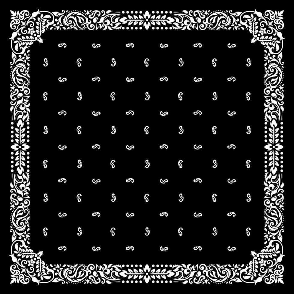 Simply Bandana decorated with white geometric ornament lines that can be applied to fabrics of various colors vector