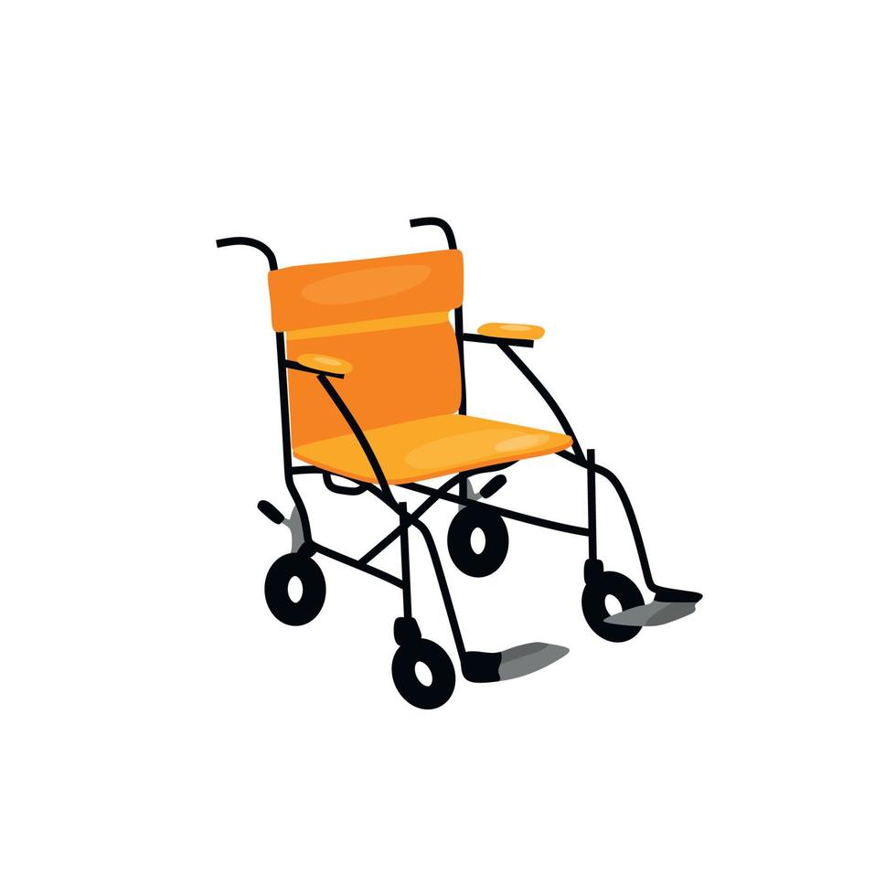 Vector illustration of a wheelchair in cartoon style.
